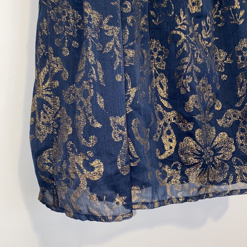 Abercrombie & Fitch Navy and Gold Long Tank - Picture 5 of 9